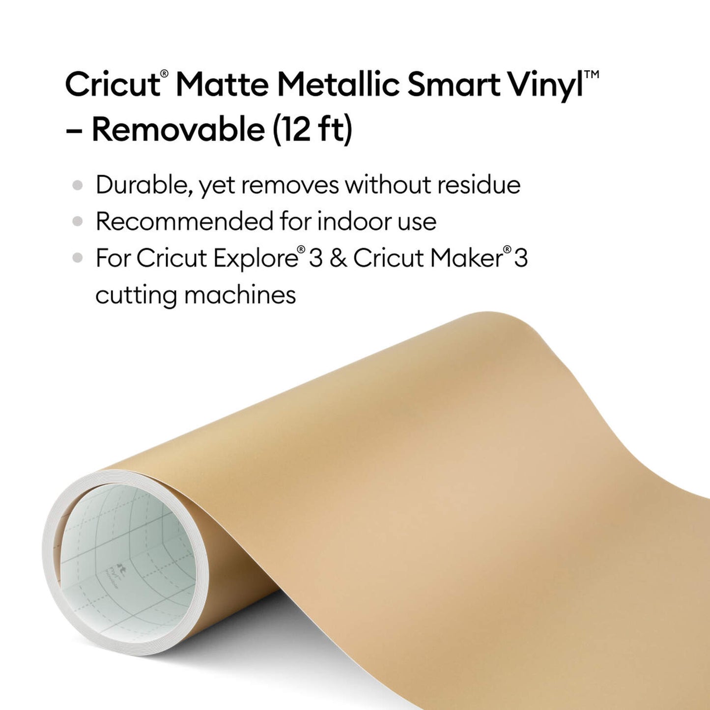 Matte Metallic Smart Vinyl™ – Removable, Champagne (12 ft)