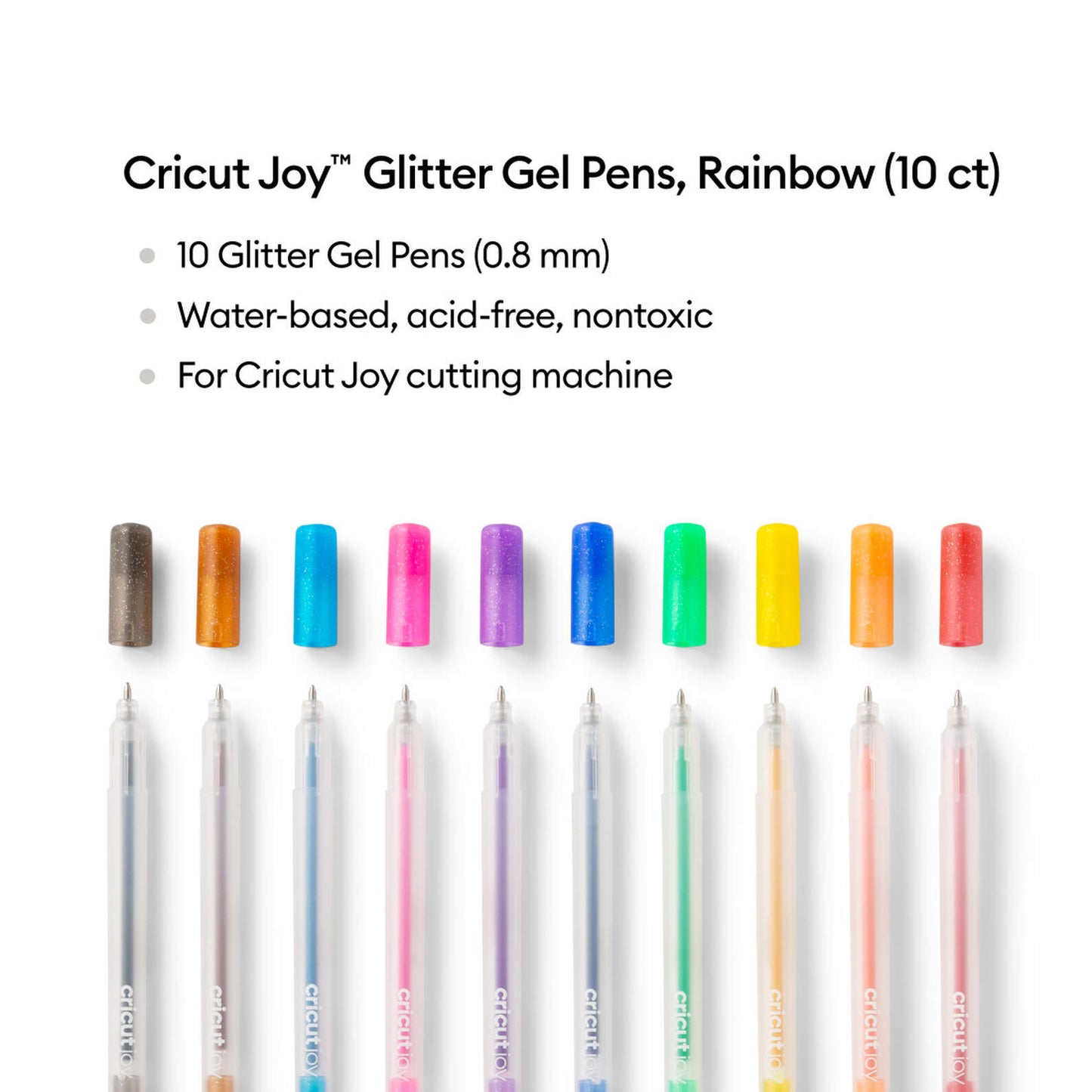 Cricut Joy™ Glitter Gel Pens 0.8 mm, Rainbow (10 ct)