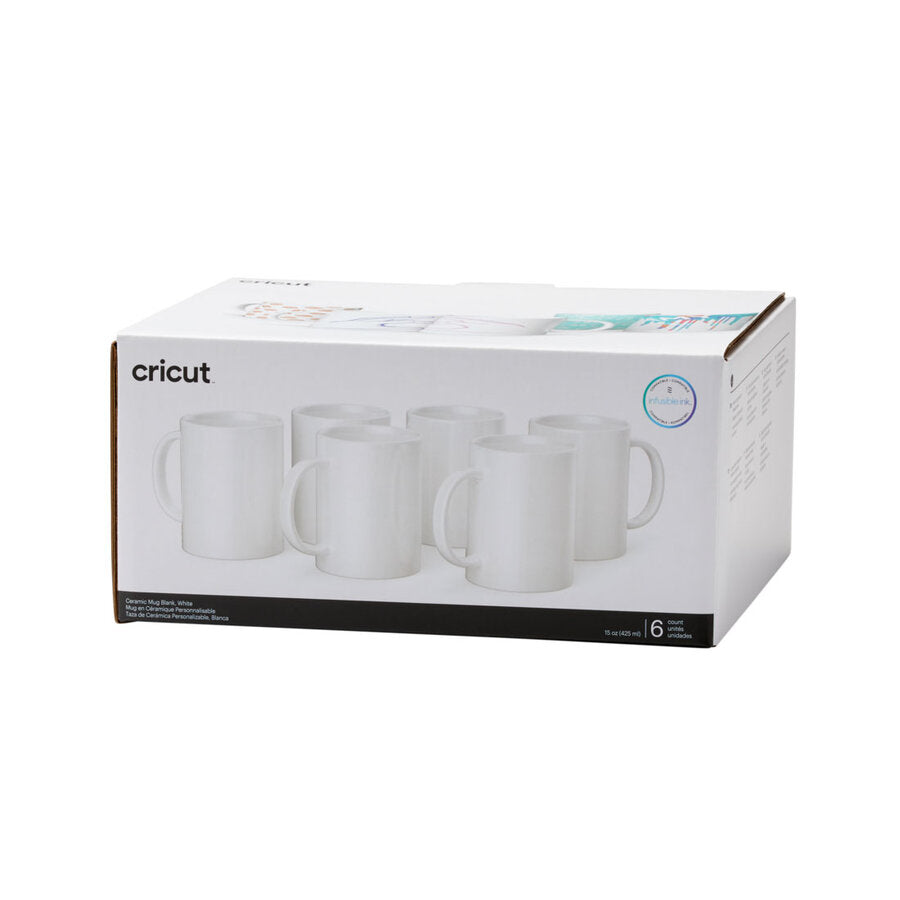 Ceramic Mug Blank, White - 15 oz/440 ml (6 ct)