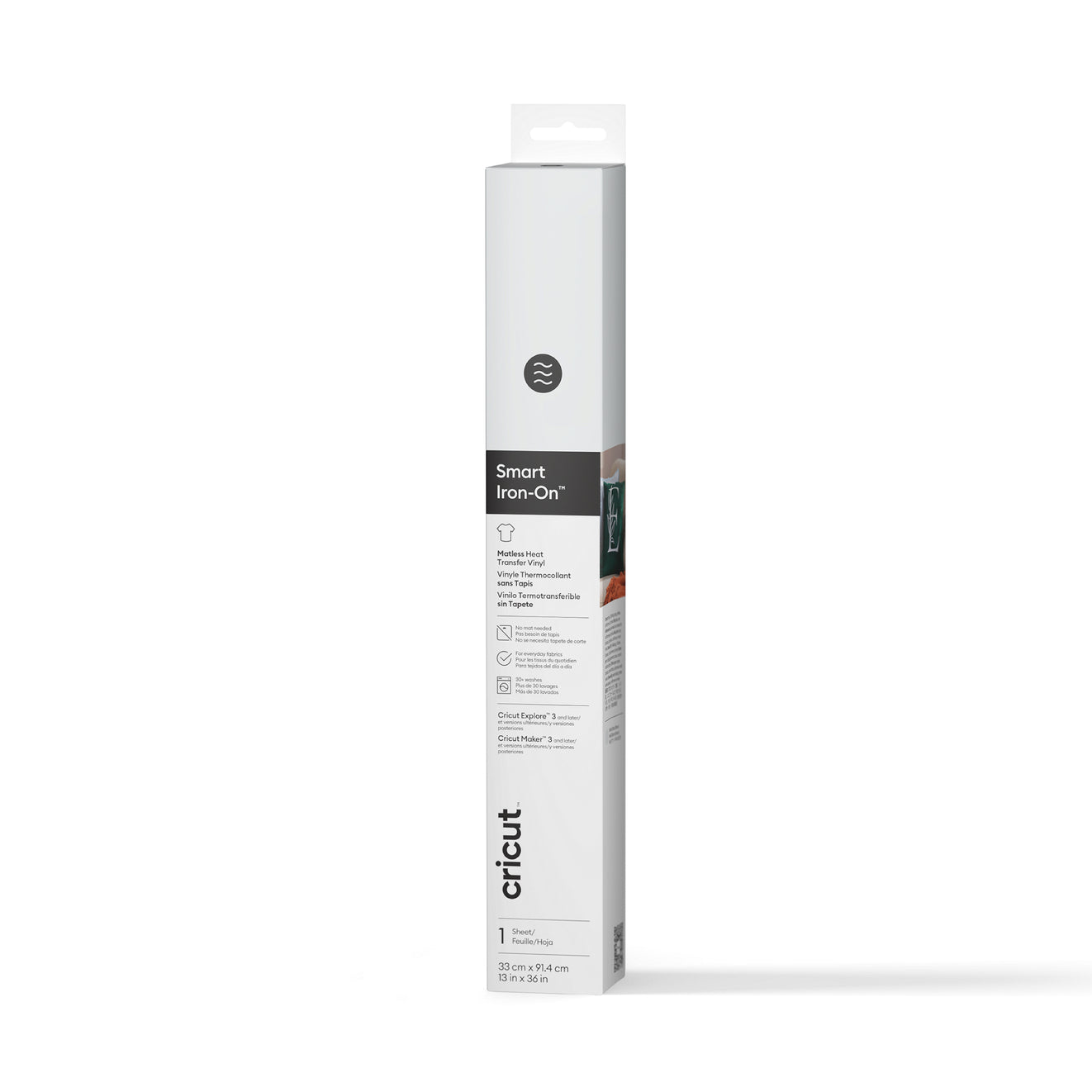 Smart Iron-On™ Matless Heat Transfer Vinyl (0.9 m / 3 ft), Black