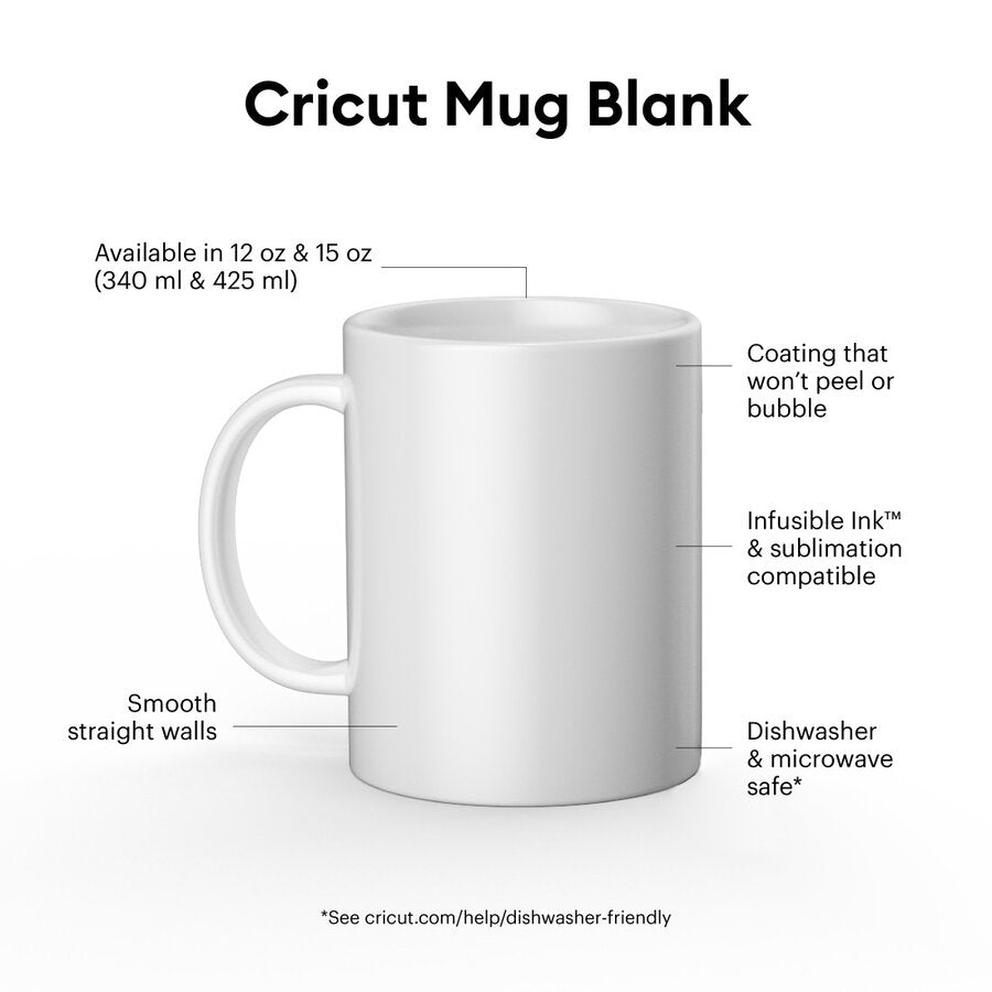 Ceramic Mug Blank, White - 12 oz/340 ml (36 ct)