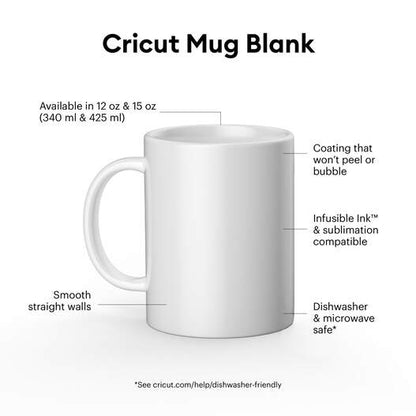 Ceramic Mug Blank, White - 15 oz/440 ml (6 ct)