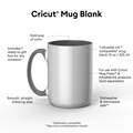 Beveled Ceramic Mug Blank - Grey, 15 oz/425 ml (1 ct)