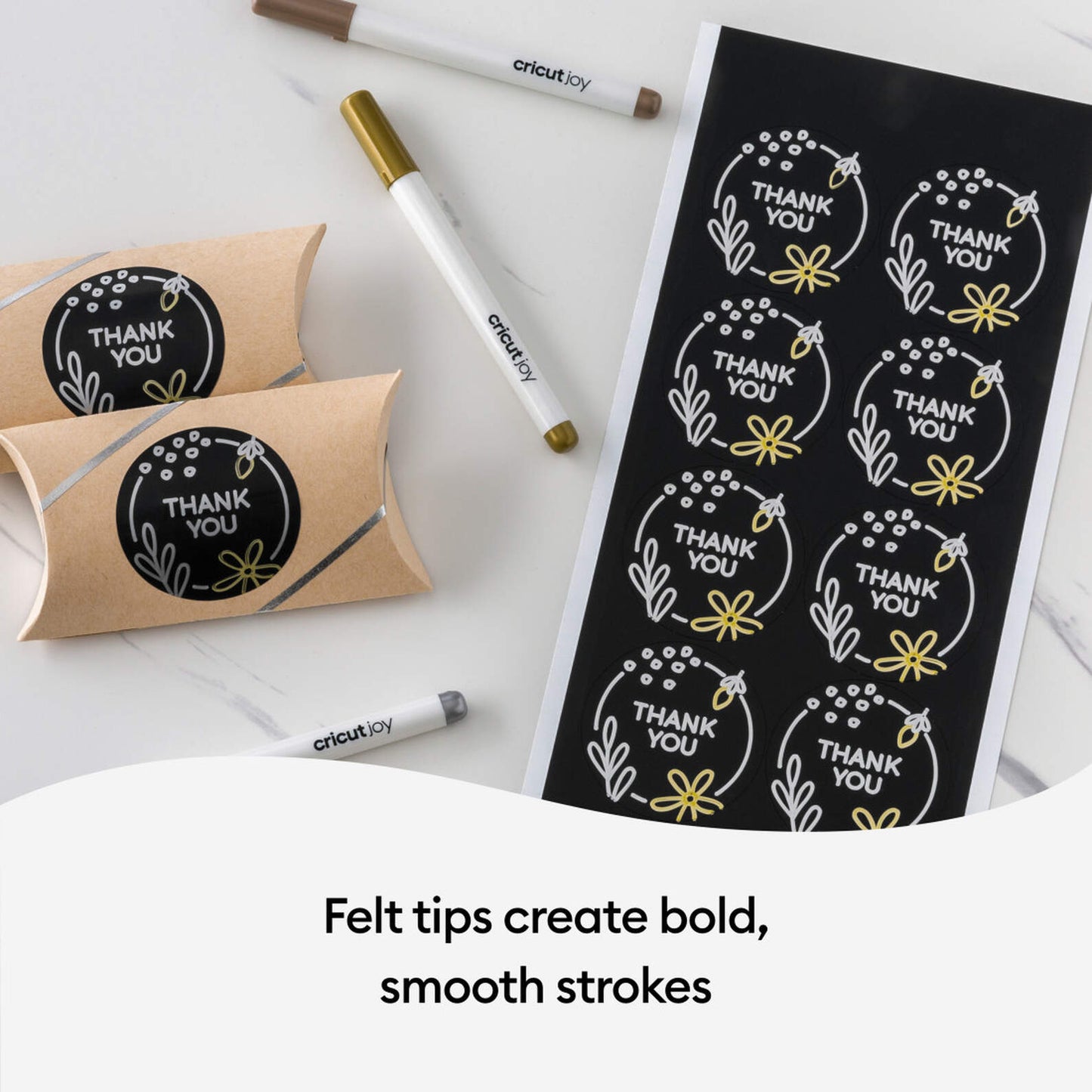 Cricut Joy™ Permanent Metallic Markers 1.0 mm, Gold/Silver/Copper (3 ct)