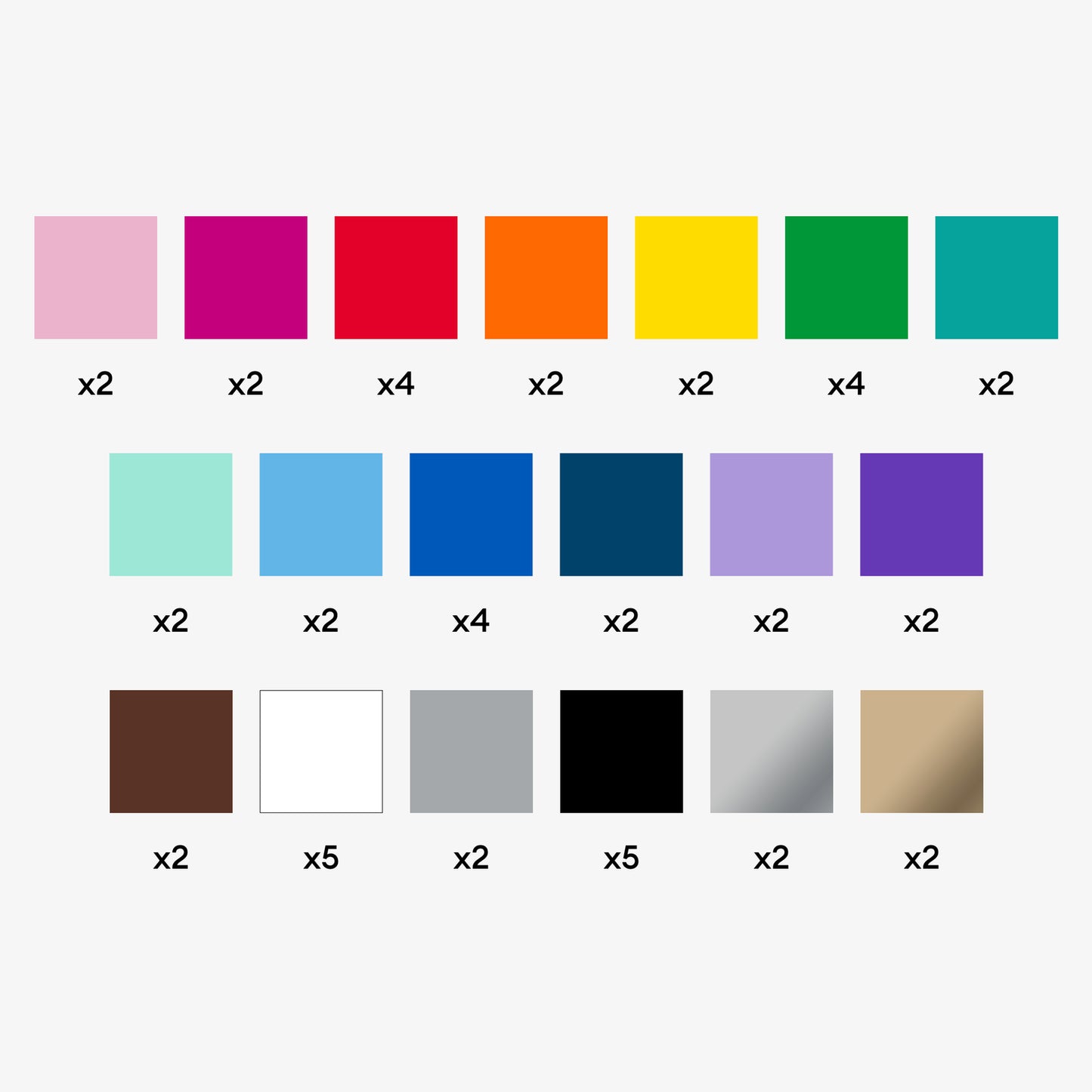 Value Vinyl, Rainbow Sampler - Permanent (100 ct)