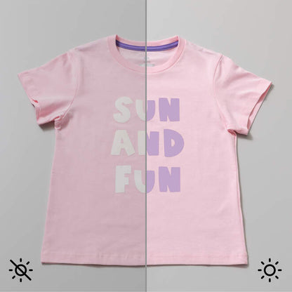 UV-Activated, Colour-Changing Iron-On, White - Pink