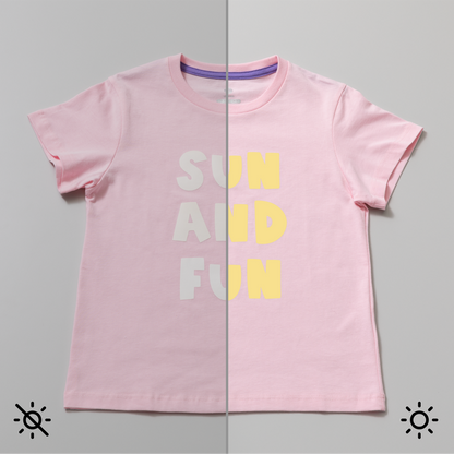 UV-Activated, Colour-Changing Iron-On, White - Yellow