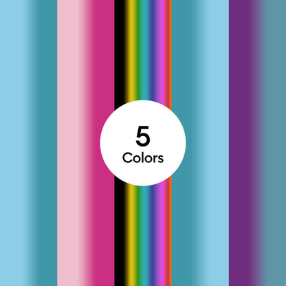 Temperature-Activated, Colour-Changing Vinyl – Permanent, Rainbow Sampler (0.3m / 12 in) (5 ct)